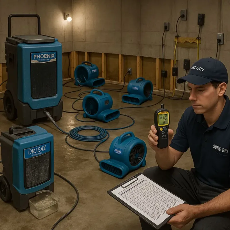 Structural Drying and Dehumidification process in Morris Plains, NJ